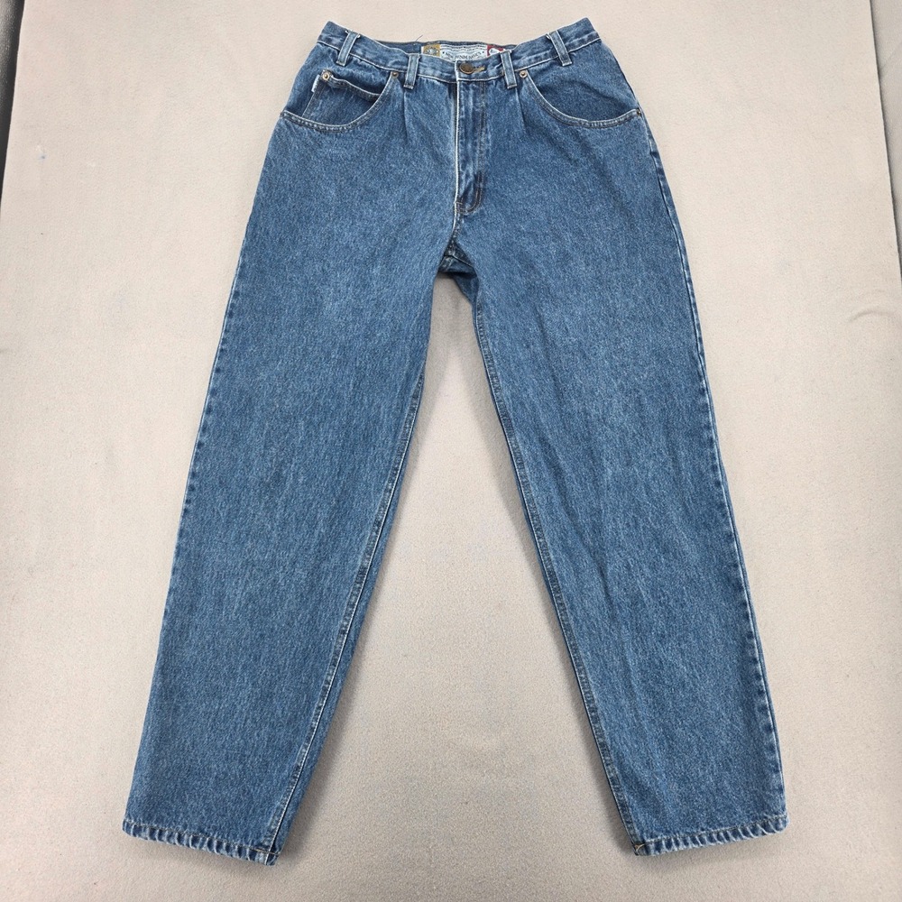 Vintage Bugle Boy Gold Tab Baggy Fit Jeans Mens 30x31 Medium Wash Blue Pleated
